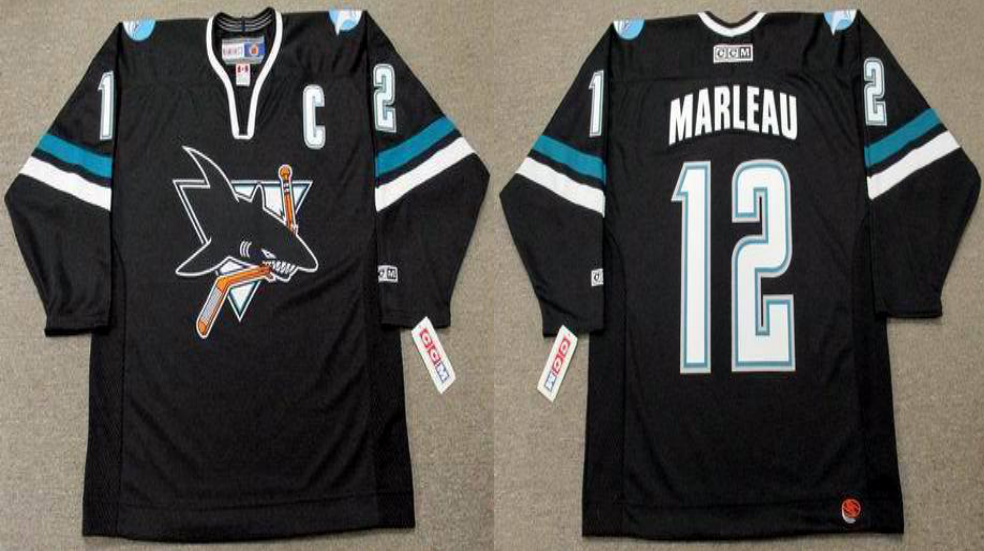 2019 Men San Jose Sharks #12 Marleau black CCM NHL jersey 